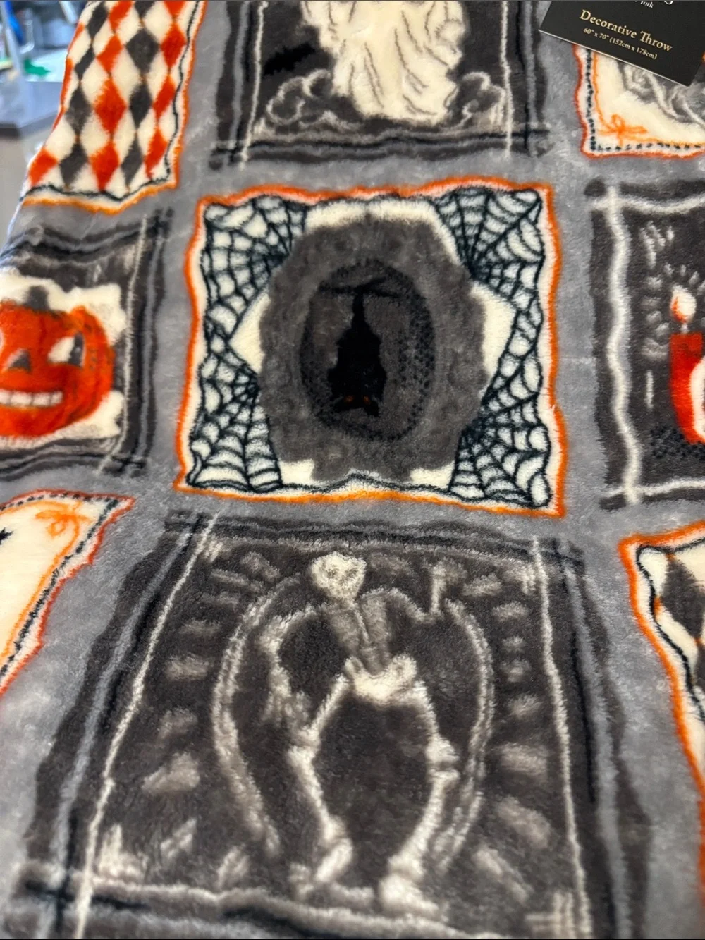 CURIOUS BY CYNTHIA ROWLEY 60x70 Vintage Inspired Retro Frights Throw NEW - Picture 6 of 10
